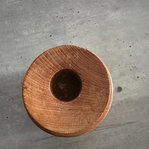 Mid Century Modern Teak Wood Candle Holder, Danish Modern Style Vintage - Picture 3 of 5